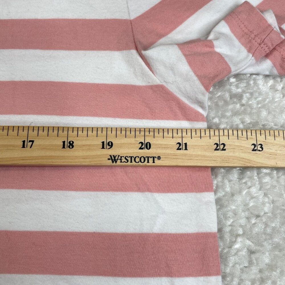 Guess Los Angeles Pink White Striped Short Sleeve Shirt Unisex - Picture 6 of 7